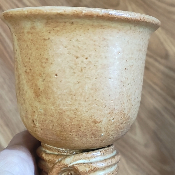 VINTAGE ARTISAN SET OF FIVE POTTERY STONEWARE (WINE) GOBLETS - Picture 14 of 16